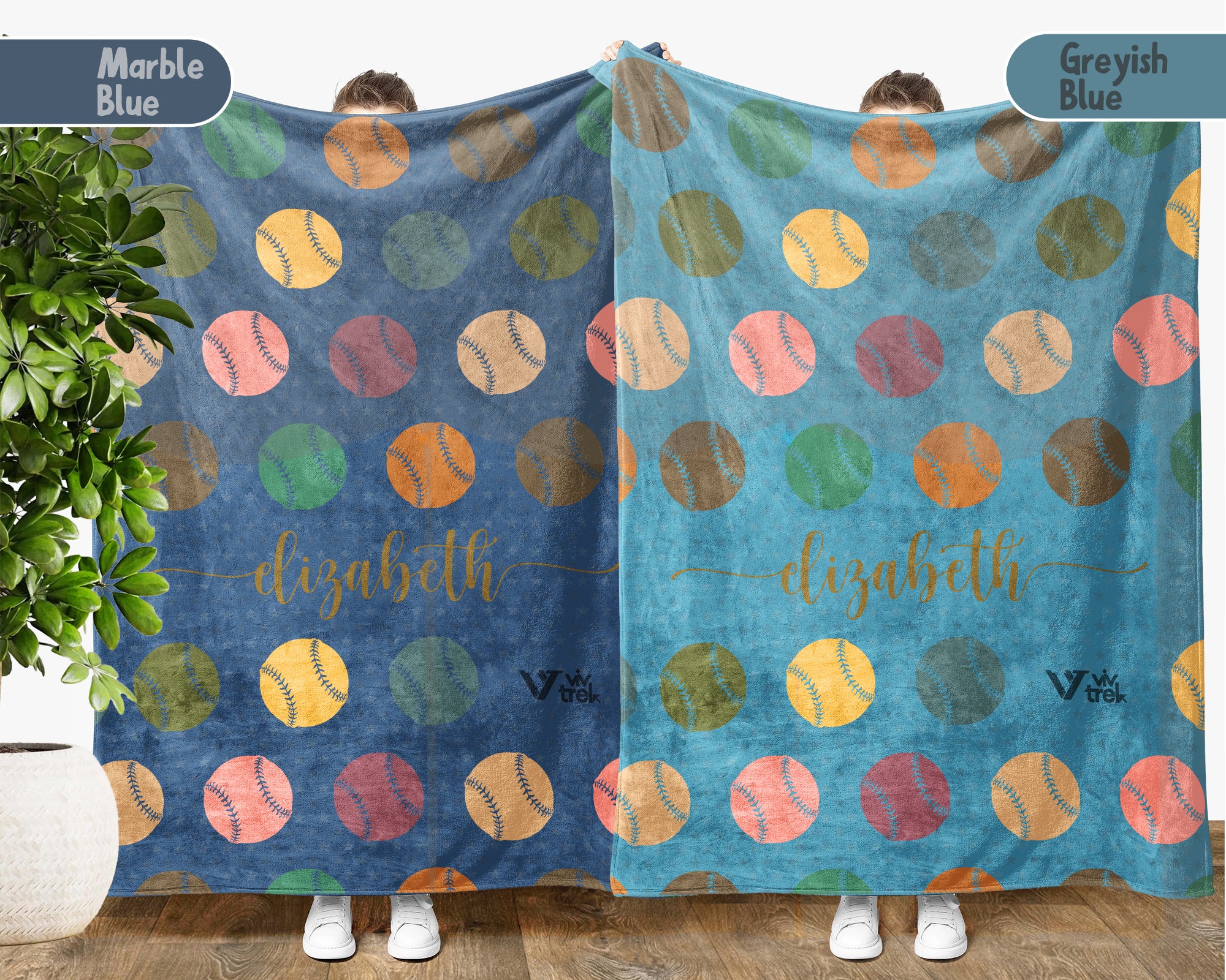 Personalized Name Baseball Throw Blanket – Cozy Gift for Baseball Lovers