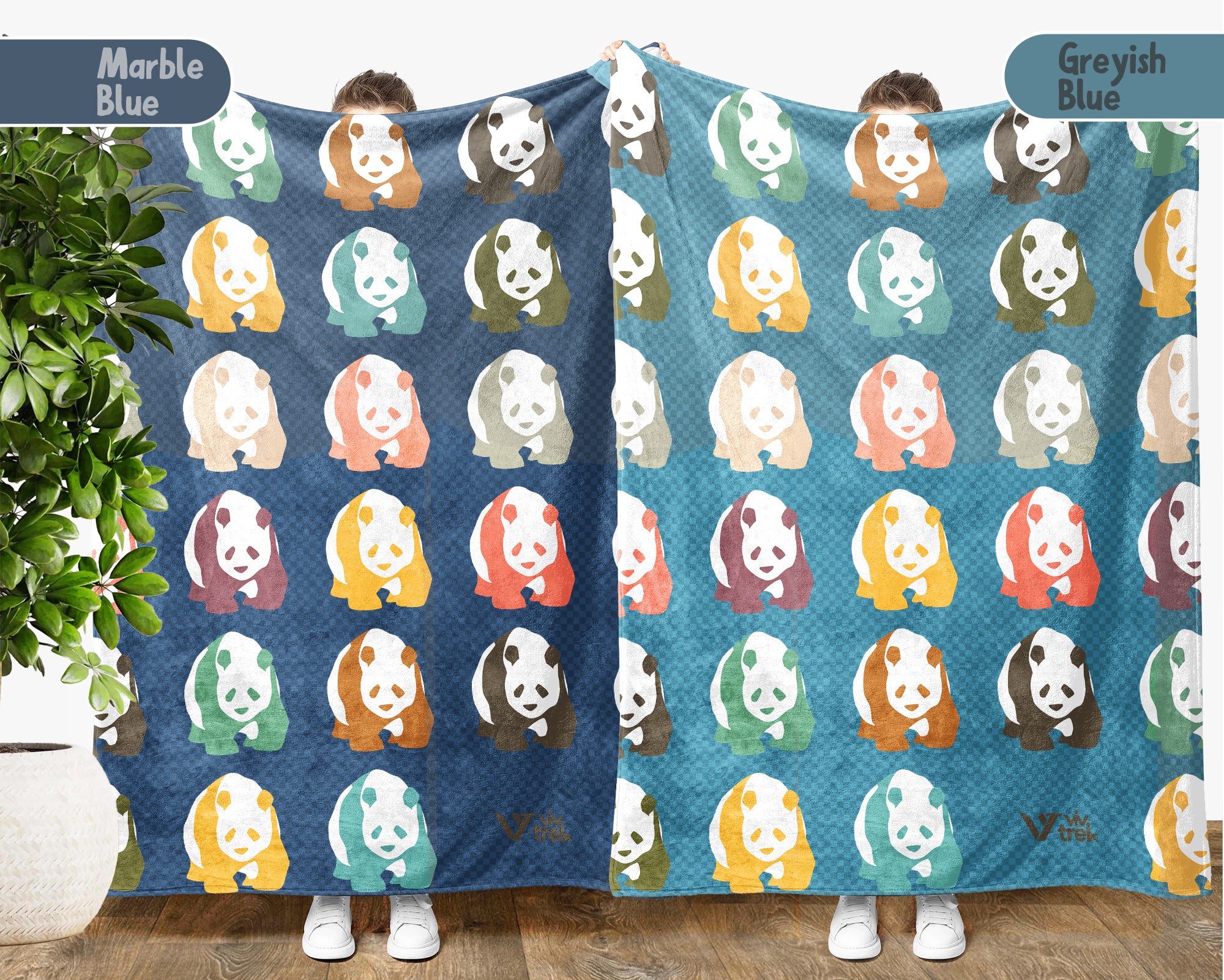 Retro Panda Blanket for Cute Animal Lovers, Cozy Wildlife Throw Gift with Panda Inspired Decorative Style