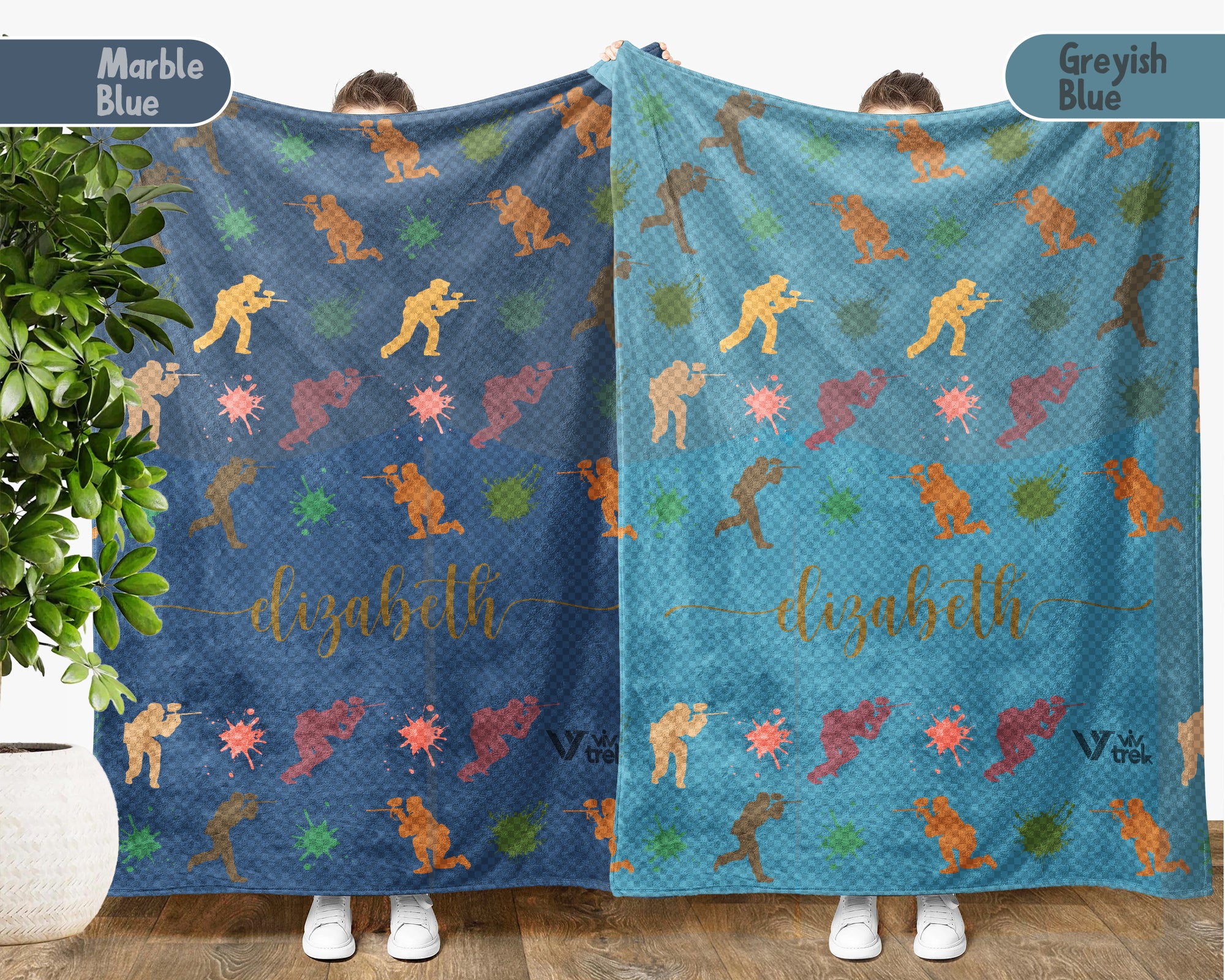 Custom Name Paintball Throw Blanket – Personalized Gift for Paintball Players