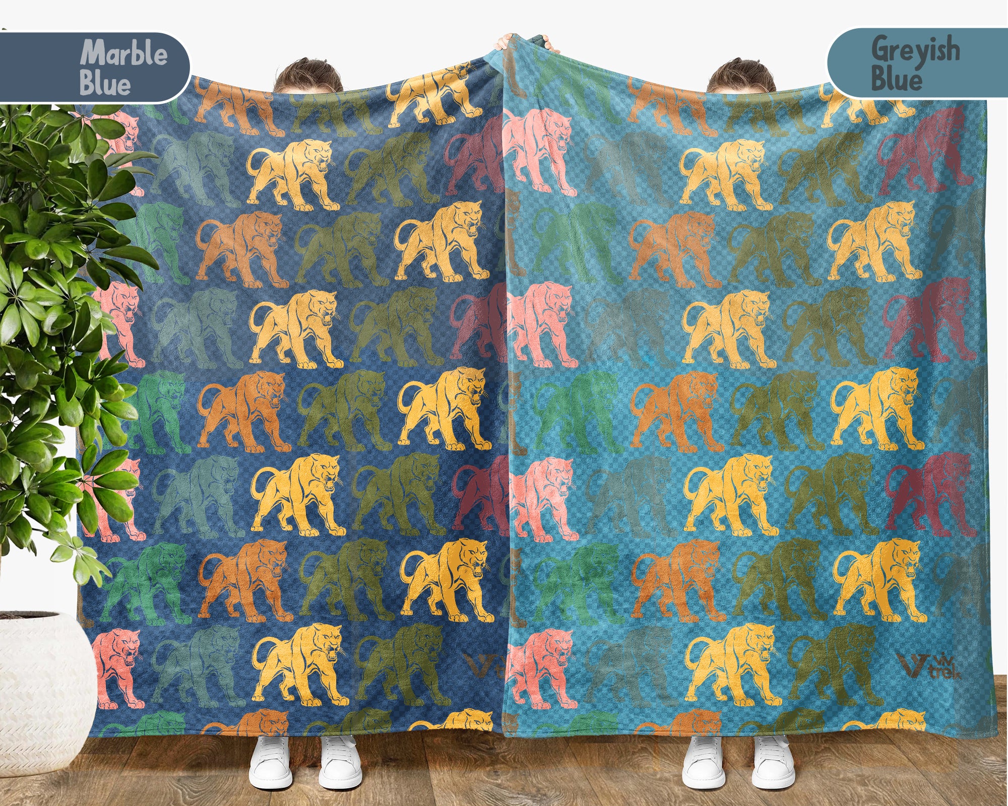 Retro Panther Lover Blanket Big Cat Wildlife Throw Cozy Animal Print Blanket Unique Wild Animal Home Decor Gift Idea