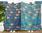 Custom Name Camping Blanket, Personalized Nature Throw, Cozy Outdoor Gift for Campers, Travelers, and Hikers