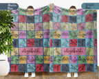 Personalized Name Pelican Blanket, Retro Coastal Bird Throw for Nature Lovers