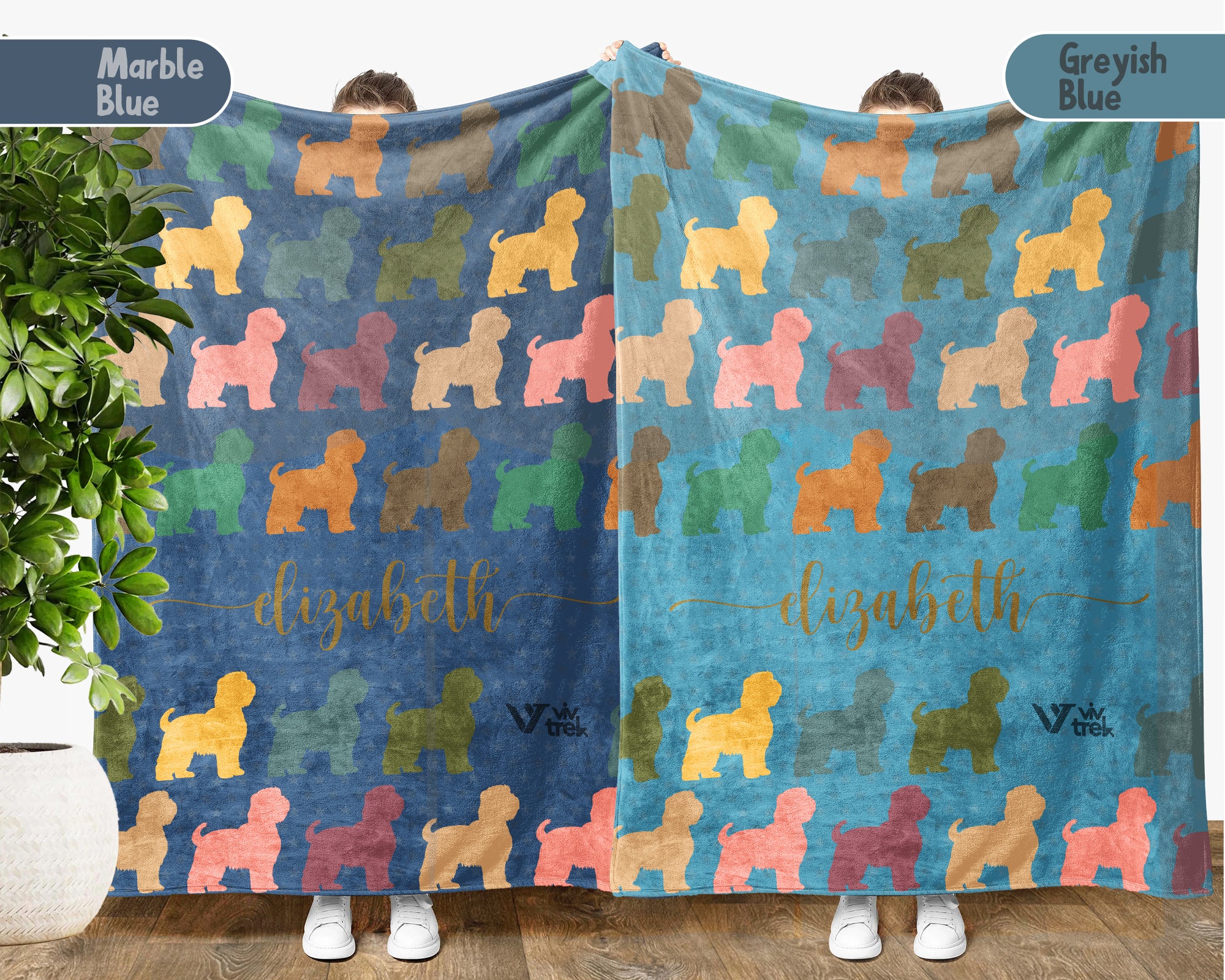 Personalized Shih Tzu Dog Blanket Custom Name Vintage Puppy Throw Cozy Pet Lover Gift Cute Dog Breed Blanket for Home and Gifts