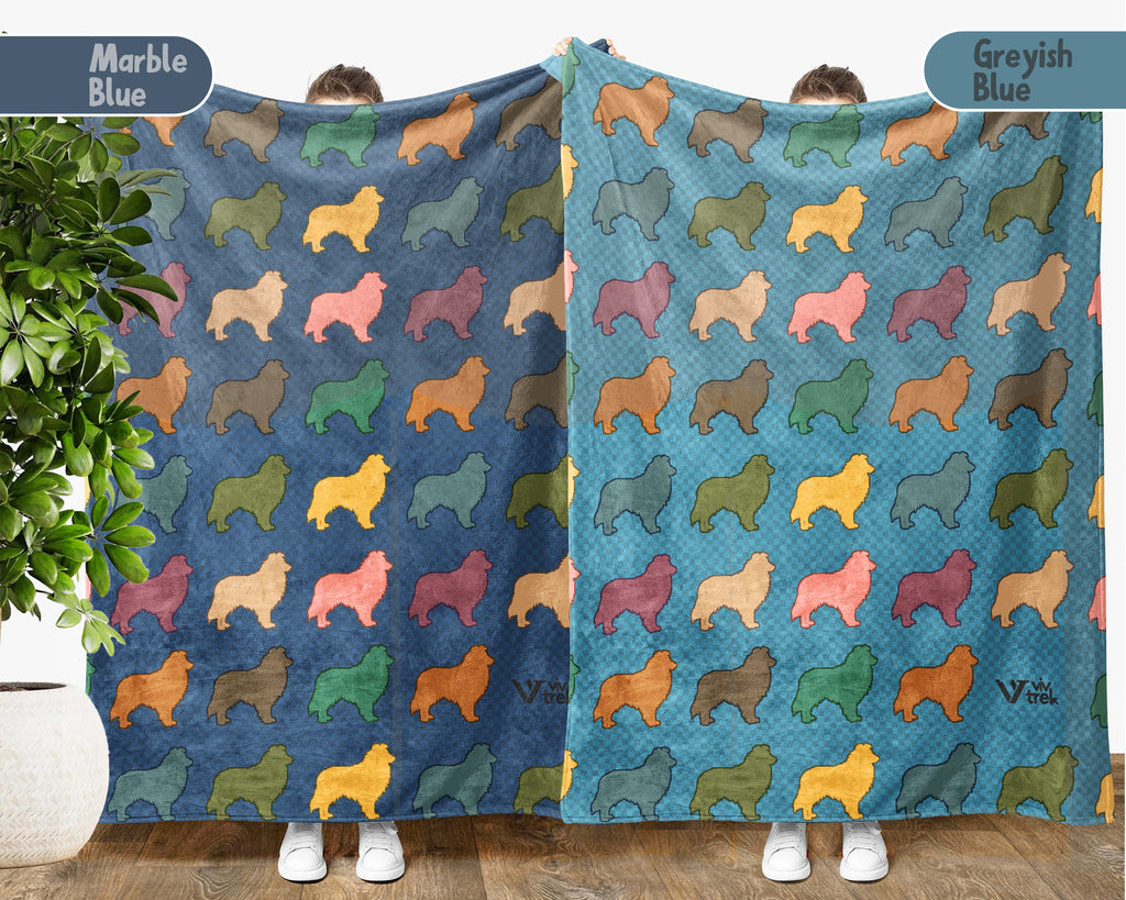Retro Shetland Sheepdog Throw Blanket, Sheltie Dog Lover Gift, Mini Collie Cozy Home Decor and Soft Canine Accent