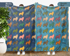 Retro Shetland Sheepdog Throw Blanket, Sheltie Dog Lover Gift, Mini Collie Cozy Home Decor and Soft Canine Accent