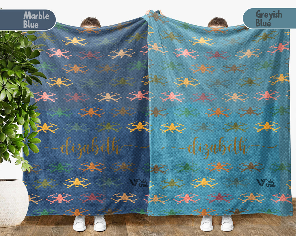 Personalized Drone Throw – Cozy Custom Name Racing Blanket