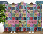 Personalized Name Strawberry Blanket, Retro Fruit Throw for Cozy Home Decor
