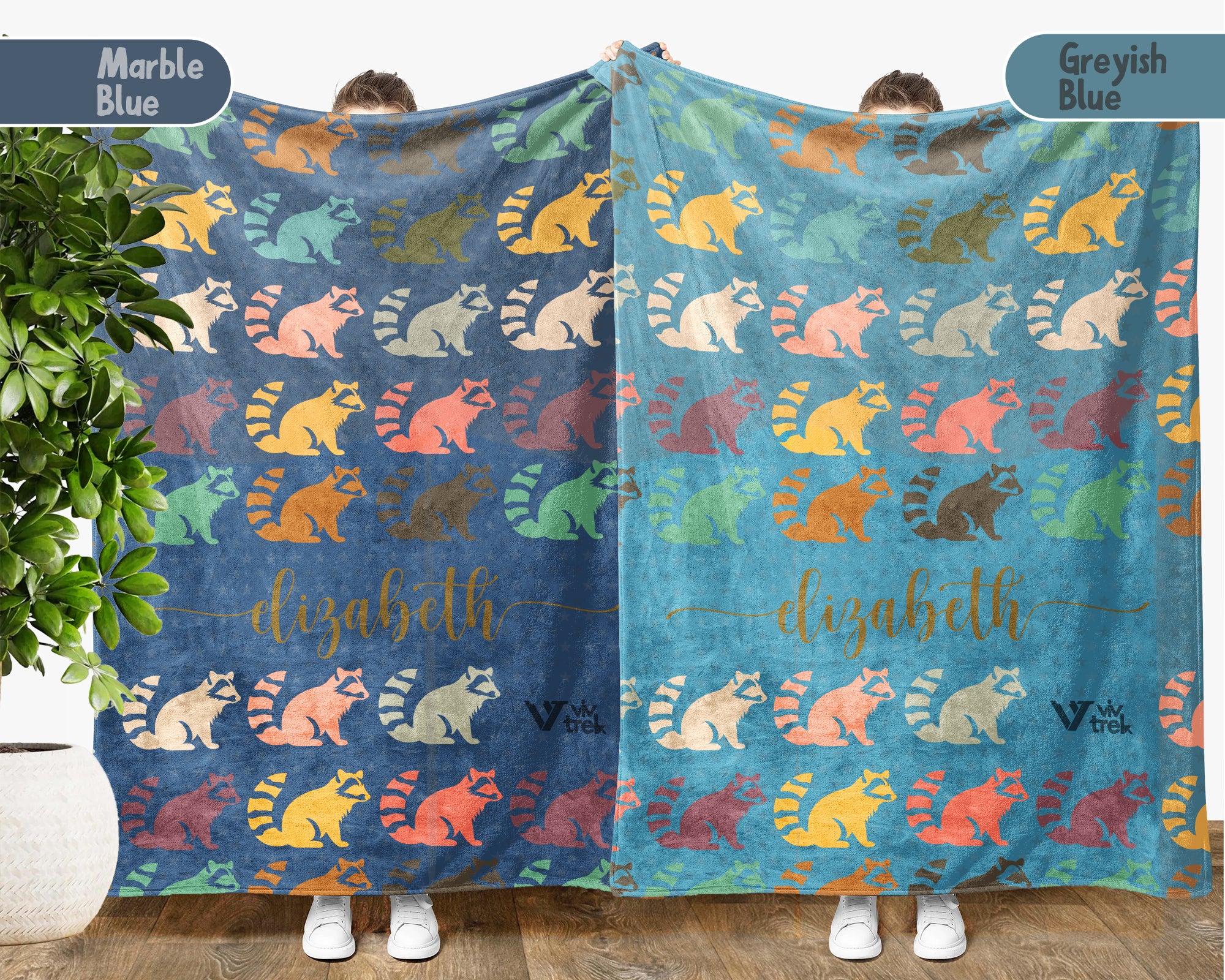 Custom Name Raccoon Lover Blanket Funny Animal Throw Cozy Personalized Gift Soft Wildlife Decor for Home