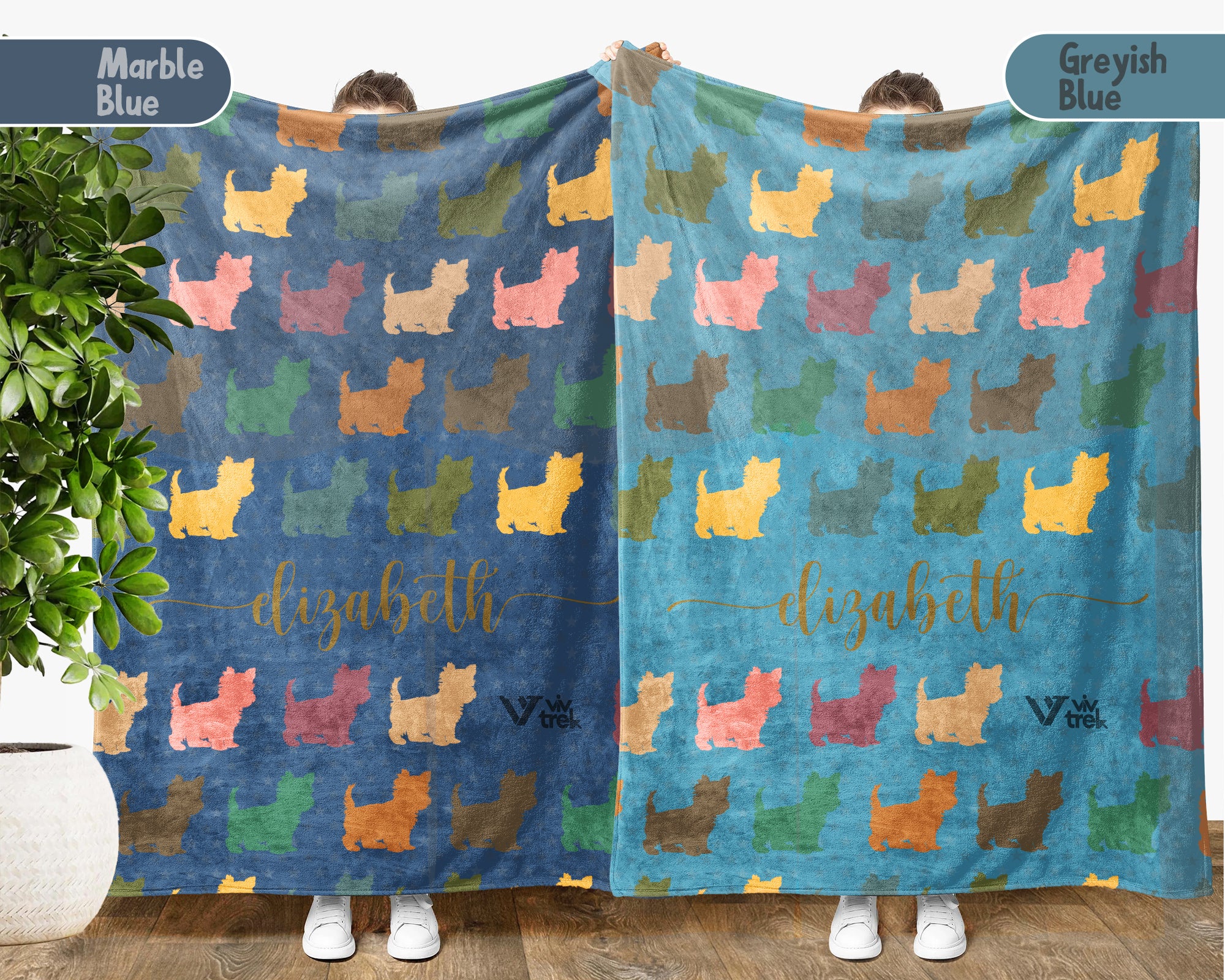 Personalized Yorkshire Terrier Blanket Custom Name Retro Puppy Throw Cozy Yorkie Dog Lover Gift Blanket for Home Decor and Gifts