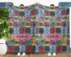 Personalized Name Hiking Blanket, Retro Mountain Throw for Outdoor Lovers, Cozy Nature Inspired Hiker Gift Decor