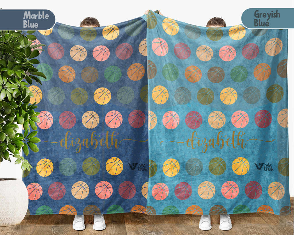 Personalized Basketball Throw – Cozy Custom Name Sports Blanket