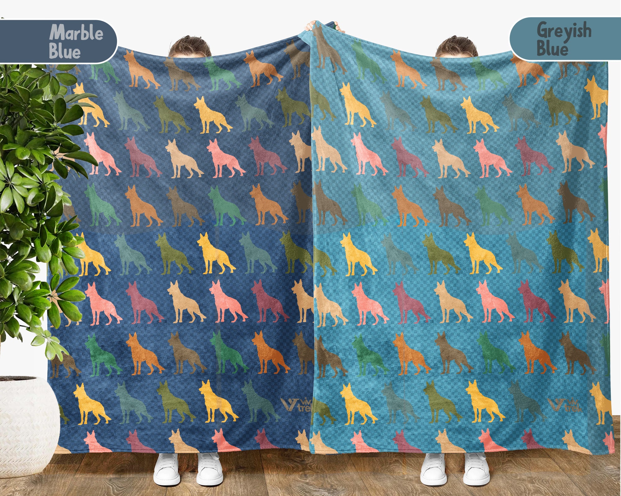 Retro German Shepherd Blanket – Cozy Puppy Throw Gift for Dog Lovers