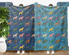 Retro Vizsla Dog Throw Blanket, Magyar Pointer Lover Gift, Rusty Gold Sporting Breed Cozy Home Decor Accent
