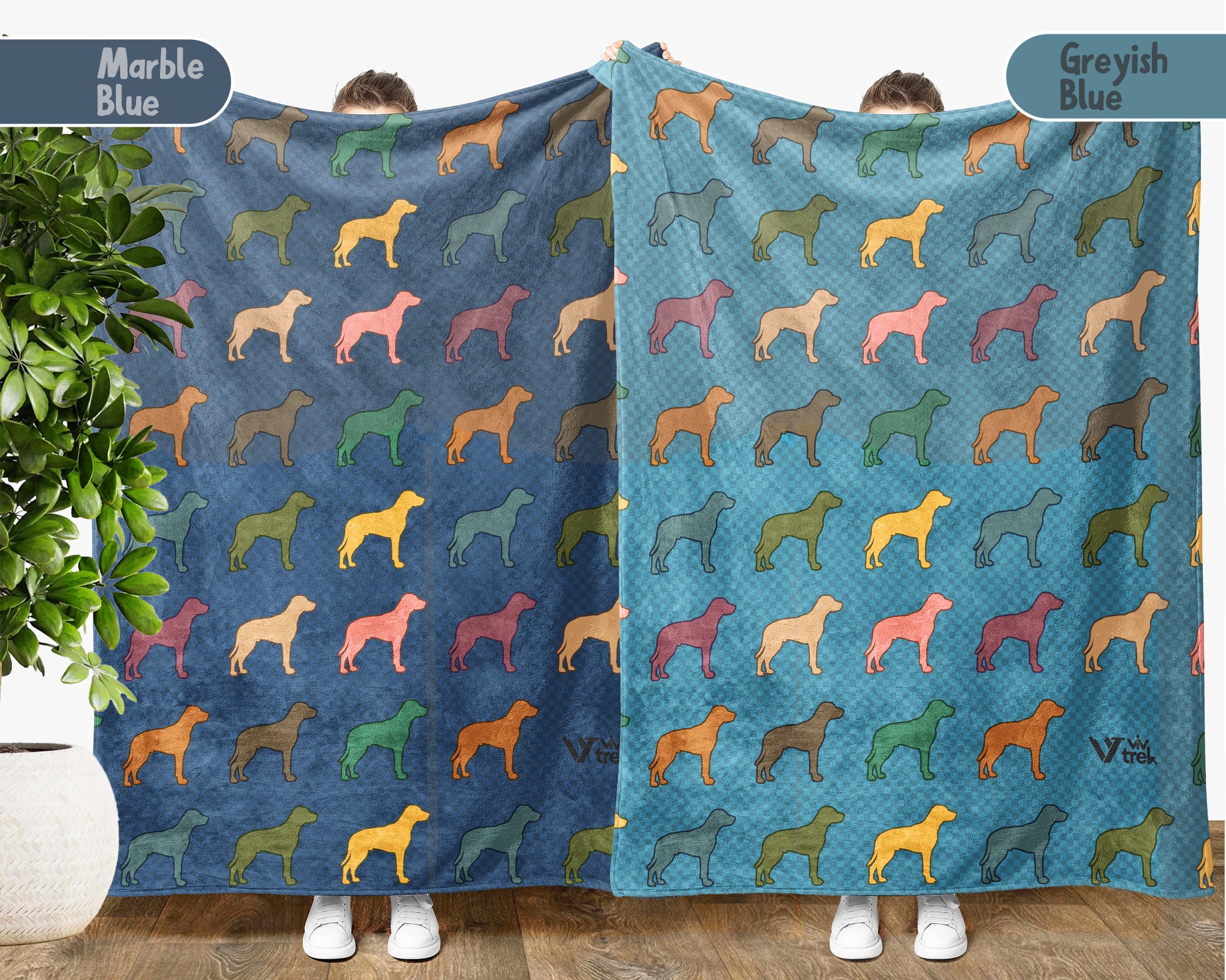 Retro Vizsla Dog Throw Blanket, Magyar Pointer Lover Gift, Rusty Gold Sporting Breed Cozy Home Decor Accent