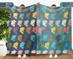 Retro Fishing Throw Cozy Angler Blanket Soft Outdoor Decor Unique Fisherman Gift for Cabin Adventure Lovers