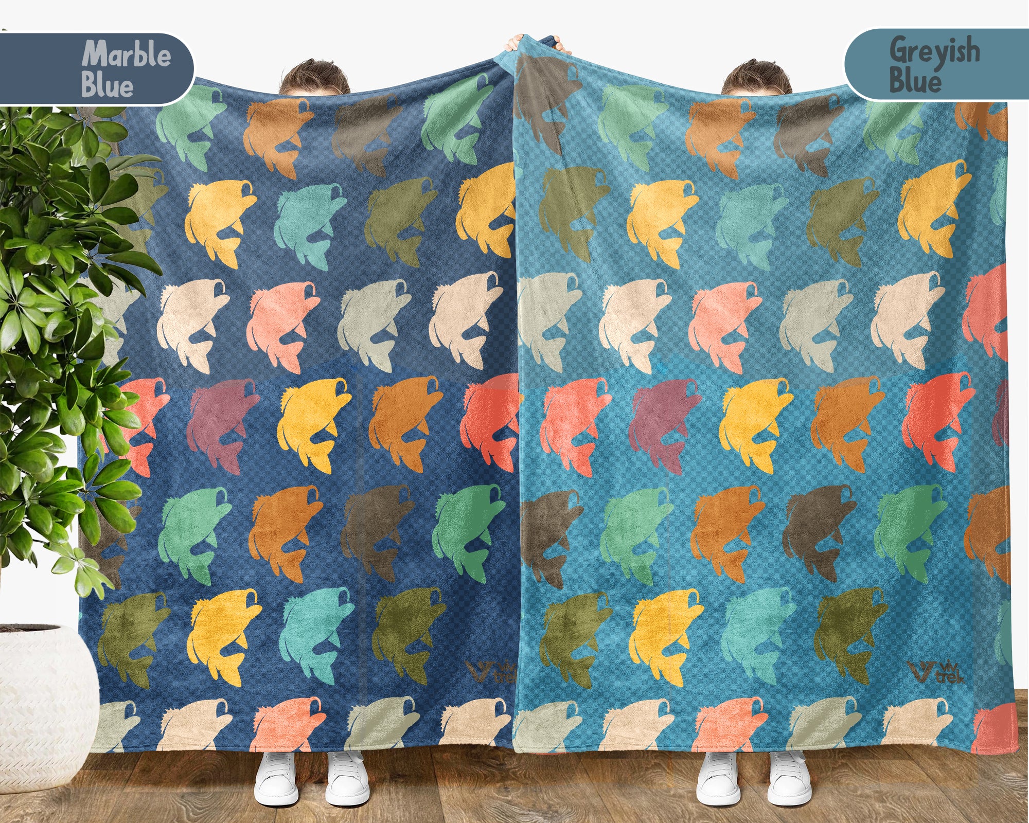 Retro Fishing Throw Cozy Angler Blanket Soft Outdoor Decor Unique Fisherman Gift for Cabin Adventure Lovers
