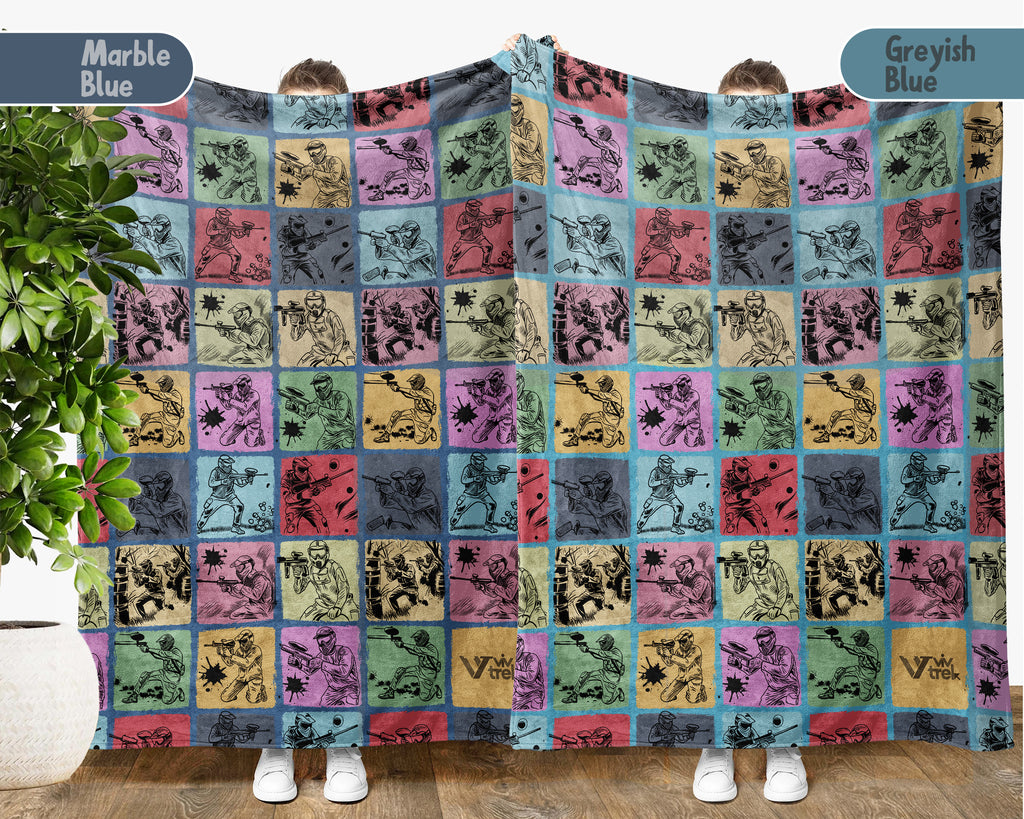 Vintage Paintball Blanket – Cozy Throw for Players & Fans
