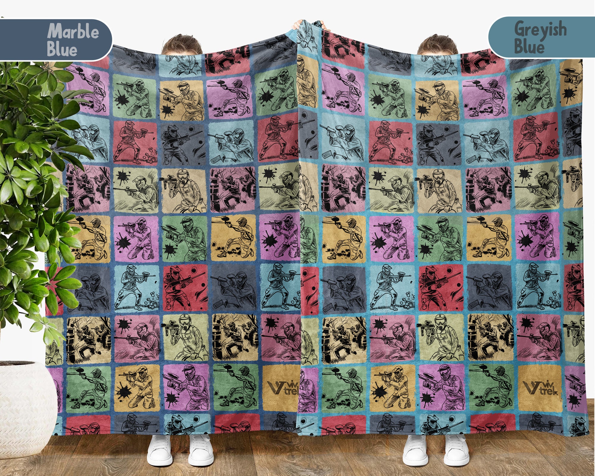 Vintage Paintball Blanket – Cozy Throw for Players & Fans