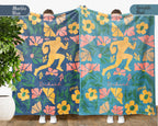 Custom Name Rugby Player Blanket with Personalized, Cozy Rugby Throw Gift for Kids Teens Adults, Perfect Birthday Sports Present