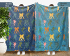 Retro Dancing Throw Cozy Ballet Blanket Soft Artistic Decor Unique Choreography Gift for Dancer Rooms