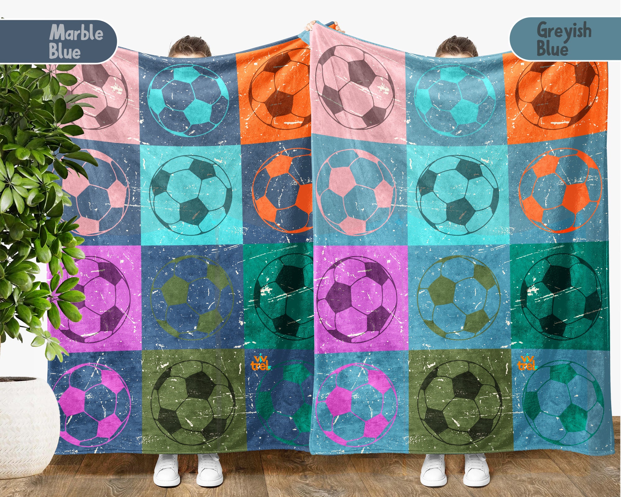 Cozy Soccer Lover Blanket Gift, Soccer Throw for Players, Unique Football Fan Decor, Cool Sports Graphic Blanket, Soccer Room Accent