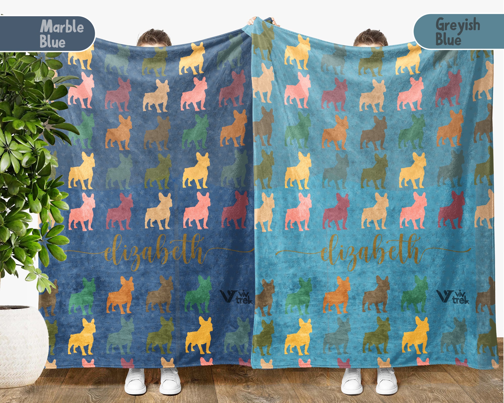 Custom French Bulldog Blanket Personalized Dog Lover Cozy Throw Gift