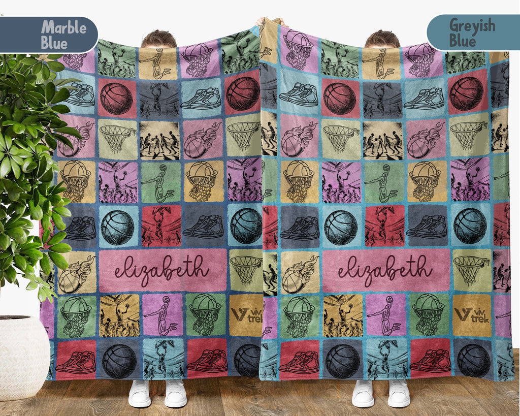 Custom Name Basketball Blanket – Personalized Sports Lover Throw