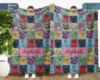 Personalized Bulldog Lover Blanket – Custom Name Vintage Dog Throw