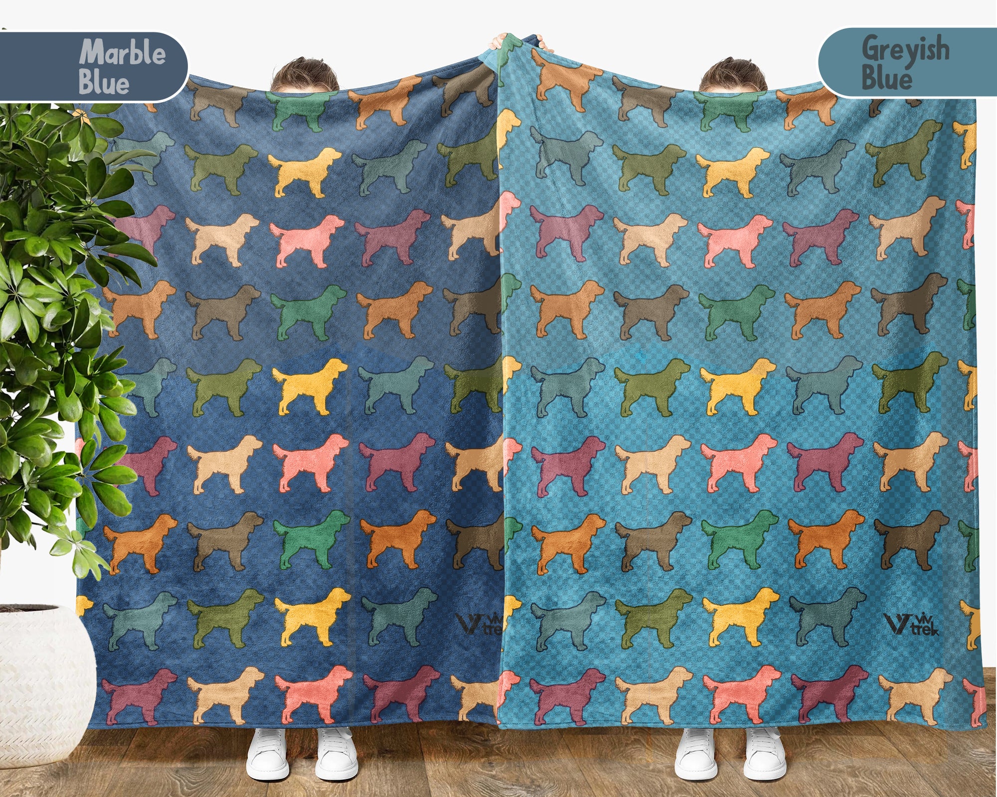 Retro Boykin Spaniel Dog Throw Blanket, Waterfowl Hunter Gift, Sporting Breed Cozy Home Decor and Cabin Accessory