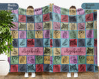 Custom Owl Lover Blanket Personalized Name Retro Bird Throw Cozy Forest Animal Fleece Gift Rustic Wildlife Home Decor Accent Piece