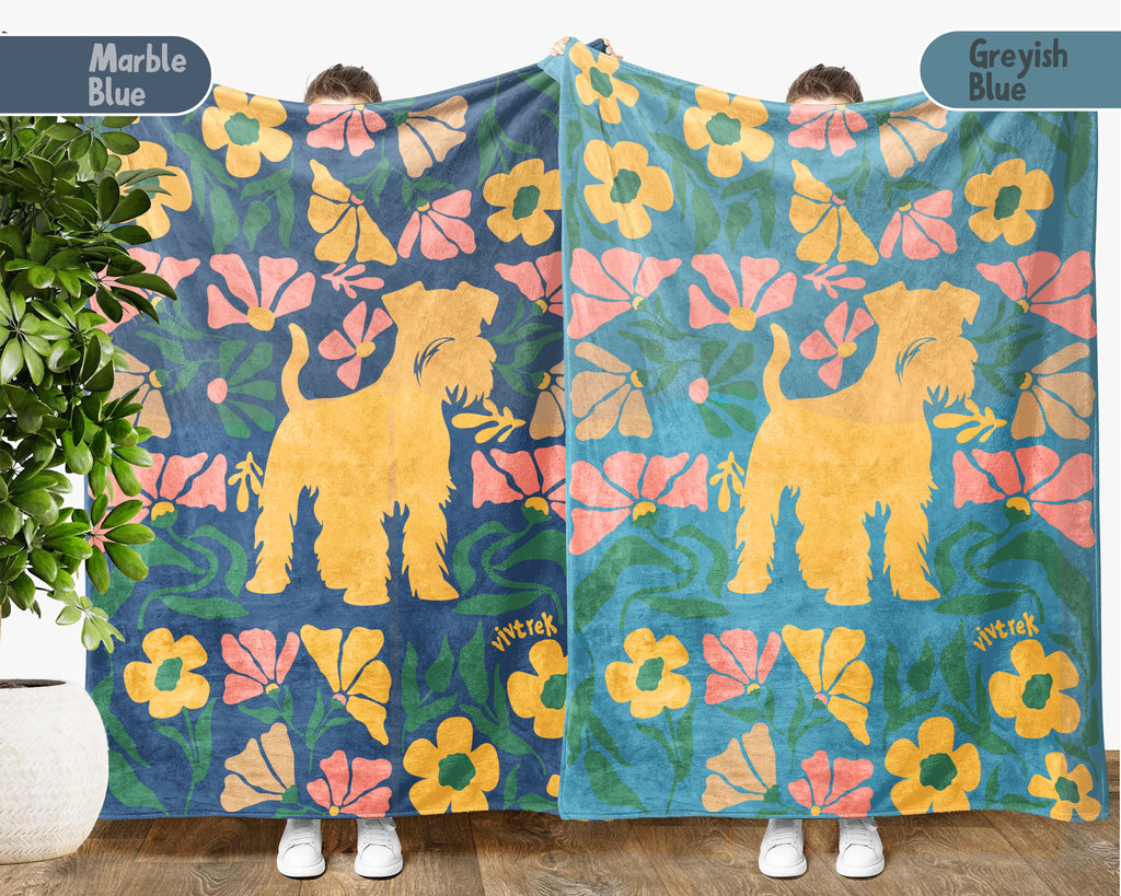 Miniature Schnauzer Blanket – Cozy Floral Dog Lover Throw