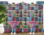 Custom Cobra Snake Blanket Personalized Name Retro Reptile Throw Cozy Serpent Decor Unique Exotic Animal Gift Home Accent