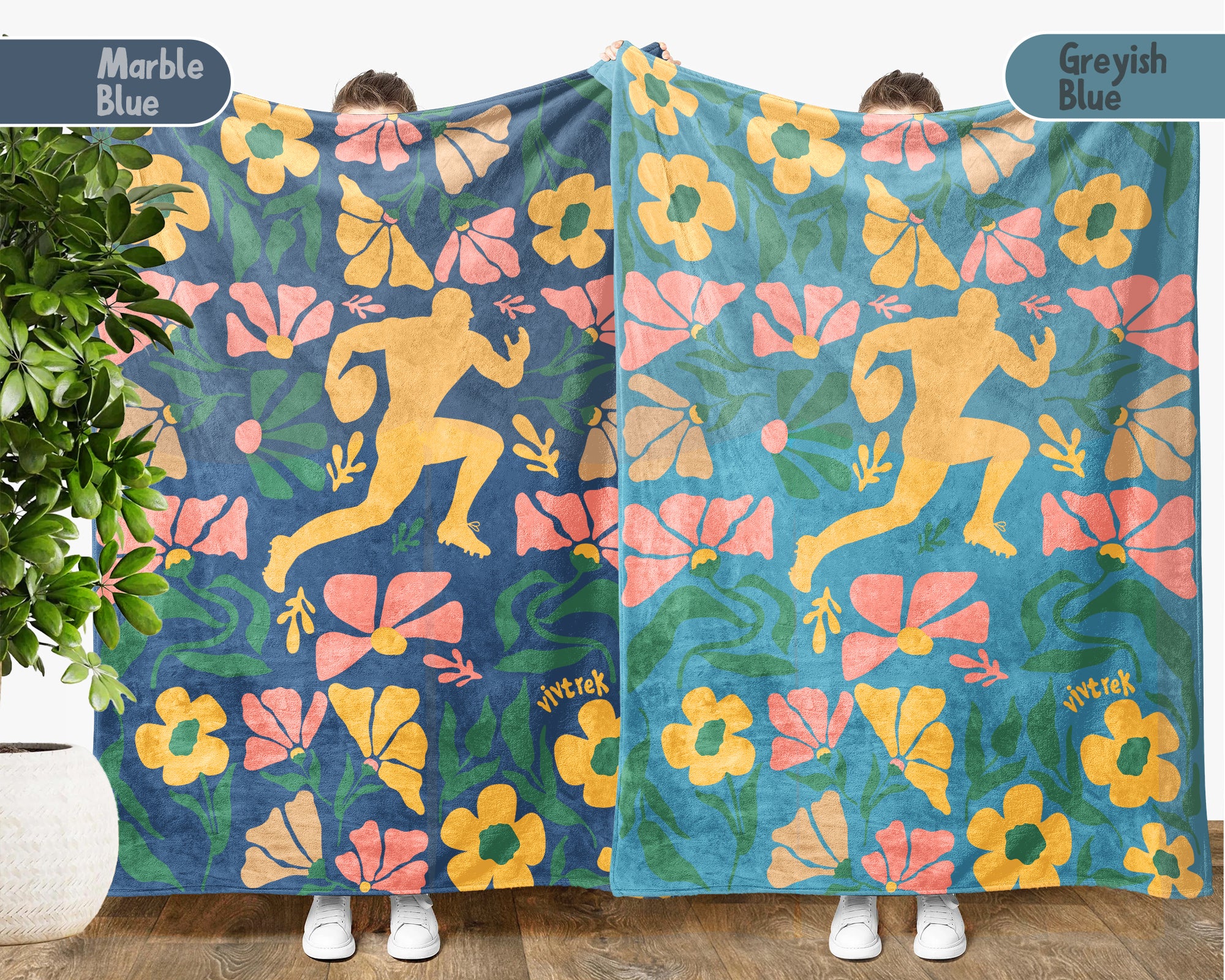 Floral Rugby Player Blanket – Cozy Sports Lover Throw