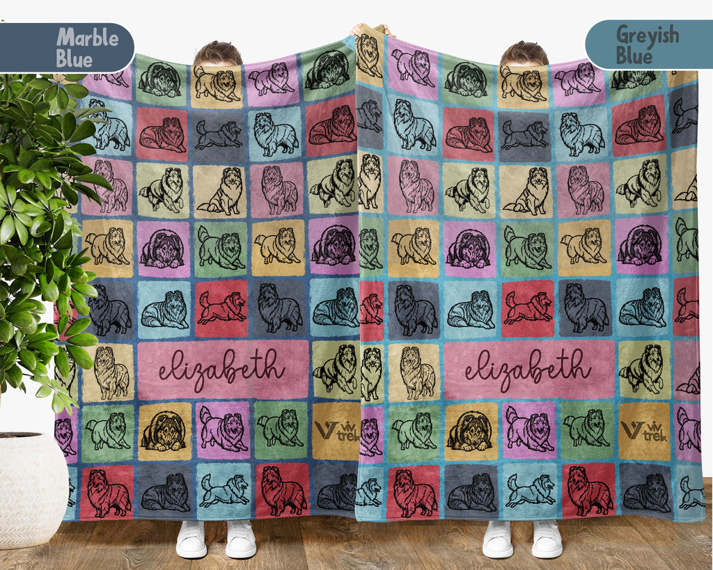 Custom Shetland Sheepdog Throw Blanket | Personalized Sheltie Gift | Mini Collie Cozy Home Decor Accent for Dog Lovers