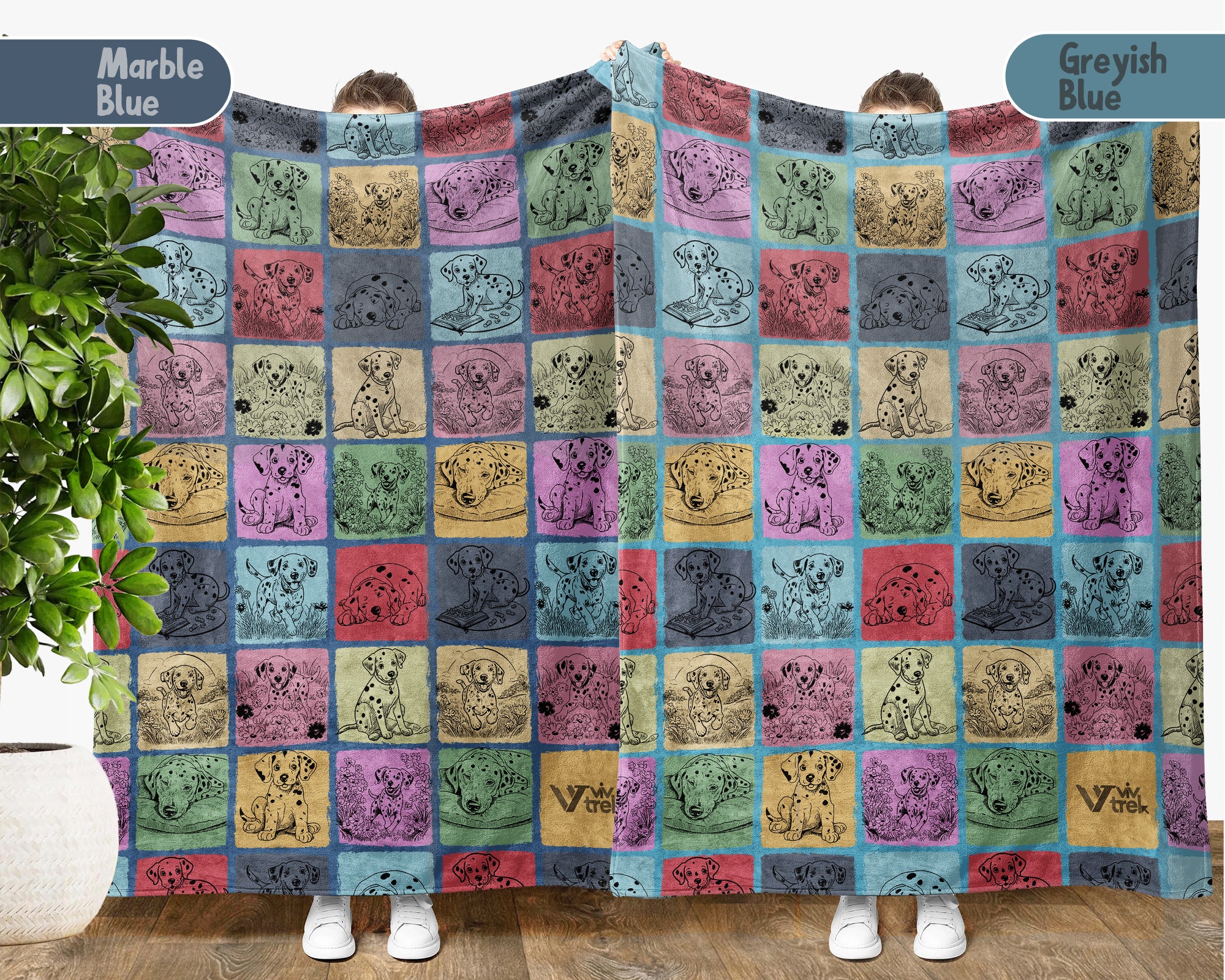 Retro Dalmatian Dog Blanket, Vintage Dog Lover Throw, Cozy Dalmatian Puppy Blanket, Unique Pet Graphic Blanket for Home and Kids