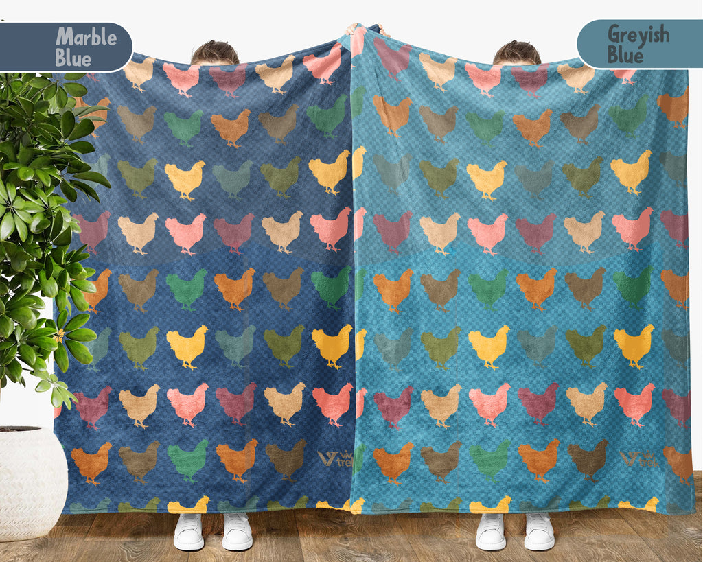 Retro Chicken Throw Blanket – Cozy Farm Animal Gift for Home