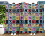 Pug Dog Blanket, Vintage Pug Lover Throw, Cozy Retro Dog Fleece Blanket, Unique Pet Lover Gift for Home and Kids