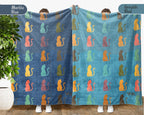 Retro Cat Lover Blanket Cute Kitty Throw Cozy Pet Gift Soft Cat Decor Unique Feline Home Accent for Animal Lovers