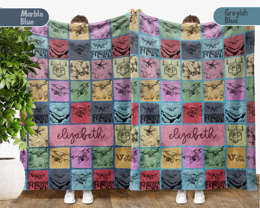 Custom Name Drone Racing Blanket – Personalized Tech Lover Throw