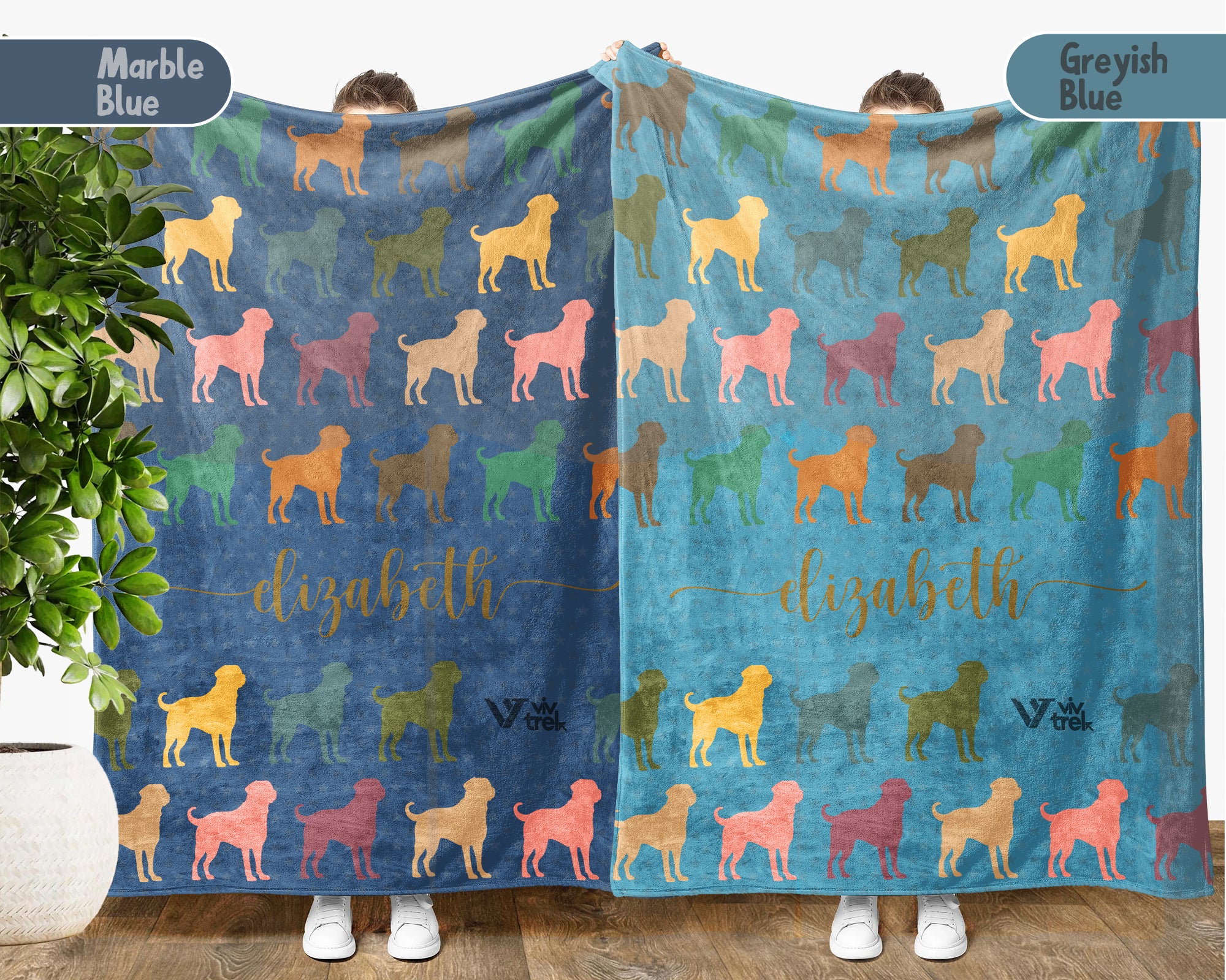 Custom Name Rottweiler Blanket, Cozy Vintage Puppy Throw for Dog Lovers