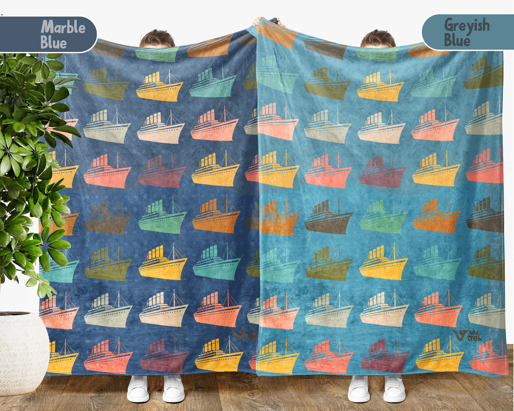 Retro Titanic Blanket Gift for Ship Lovers, Cozy Nautical Throw, Ocean Inspired Decor Accent for Bedroom and Living Spaces