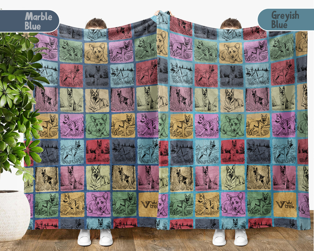 German Shepherd Blanket – Cozy Retro Dog Lover Throw Gift