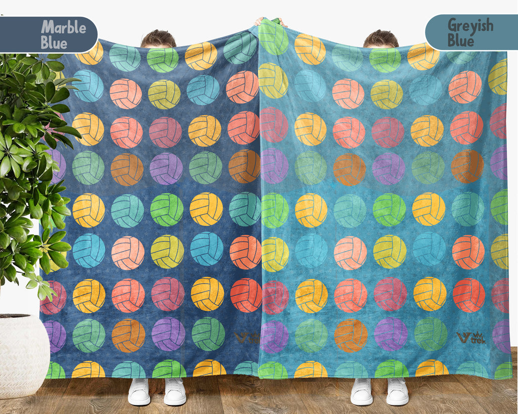 Retro Volleyball Blanket Gift for Sports Lovers, Cozy Athletic Throw, Fun Game Room Decor Accent for Bedroom and Living Spaces