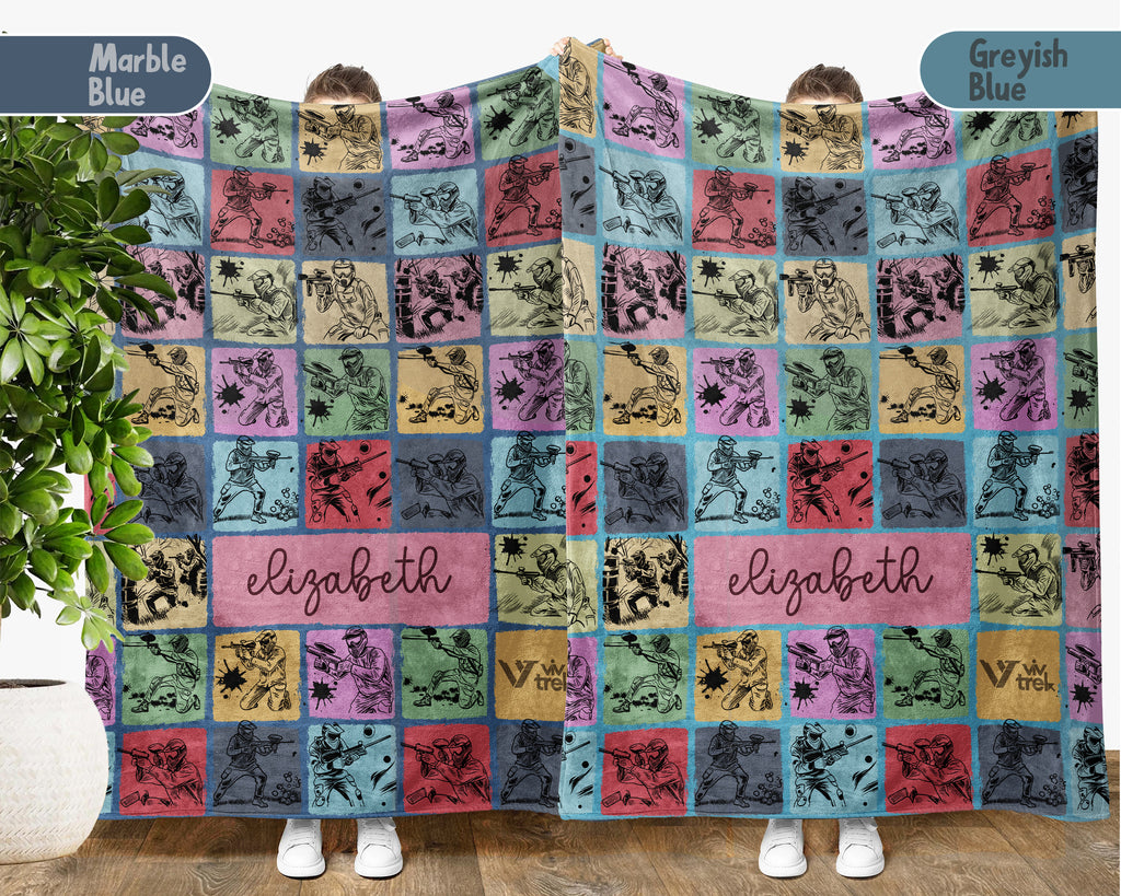 Personalized Paintball Blanket – Custom Name Throw for Paintball Fans