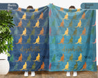 Personalized Kangaroo Blanket Custom Name Wildlife Throw Retro Animal Design Cozy Aussie Gift Unique Nature Home Decor Accent