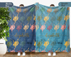 Custom Name Artist Blanket, Retro Acrylic Brush Throw for Painters and Creative Hobby Lovers, Cozy Art Room Decor