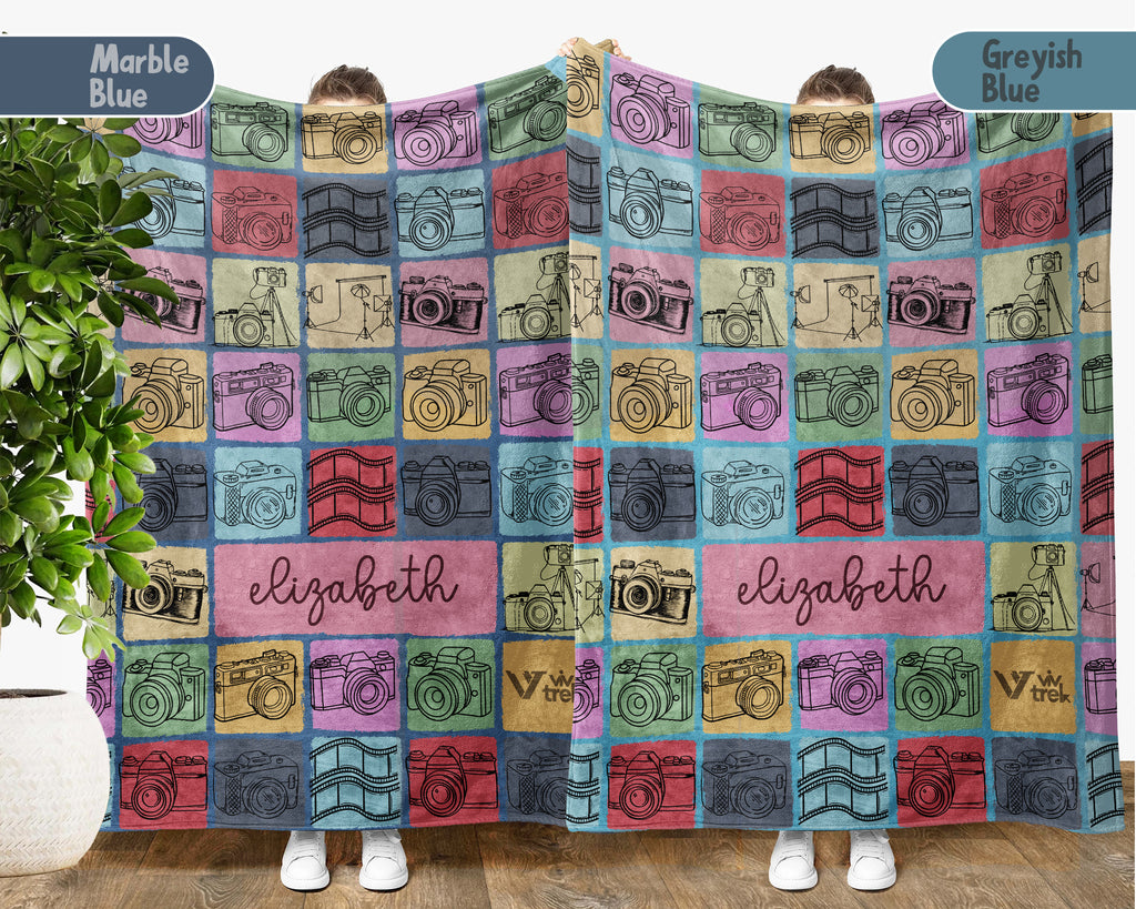Personalized Photography Blanket Cozy Custom Name Throw Soft Camera Lover Decor Unique Photographer Gift for Home