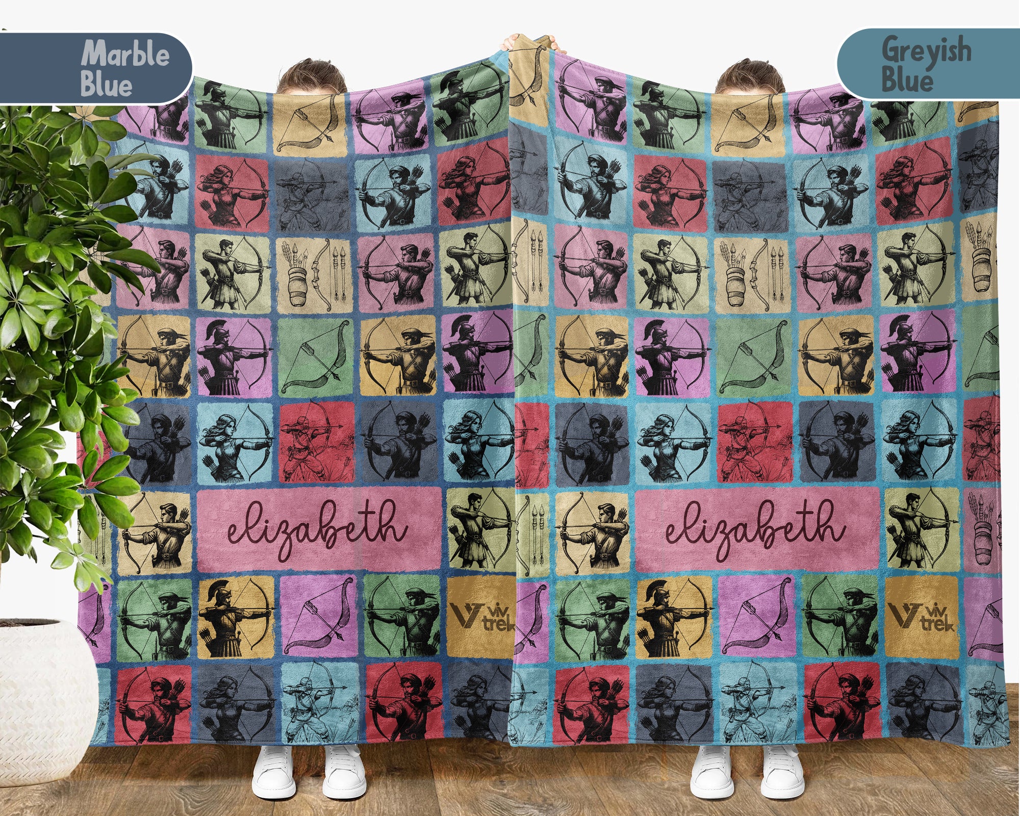 Personalized Archery Blanket, Custom Archer Throw, Cozy Sports Gift Decor, Rustic Bow Lover Blanket for Couch Bed