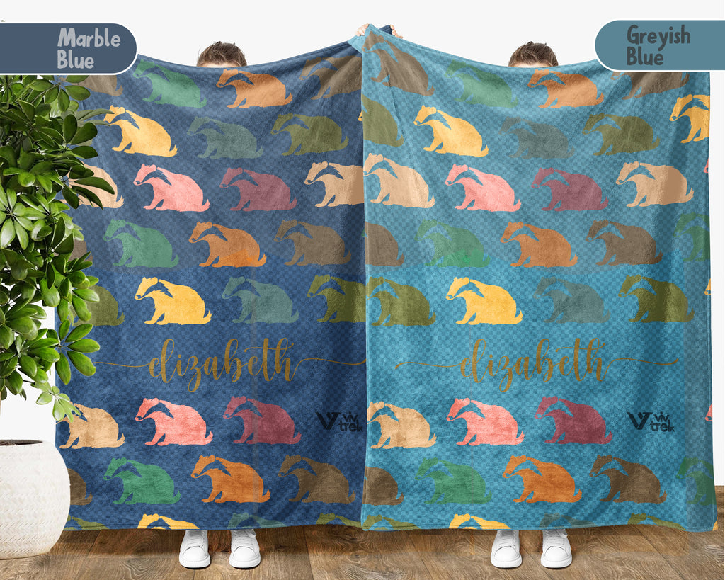 Custom Name Honey Badger Blanket – Personalized Cozy Throw for Nature Fans