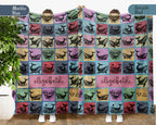Custom Whale Blanket Personalized Name Ocean Throw Cozy Sea Life Decor Nautical Gift Coastal Home Accent Marine Animal Design
